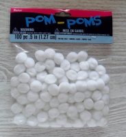 Pompons wit 1,25 cm 100st