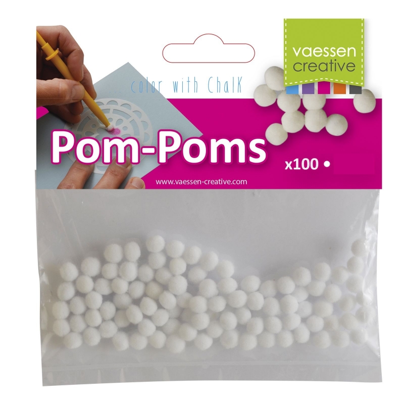 Pompons wit 7 mm 100st
