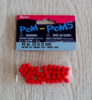 Pompons rood 5mm 40st