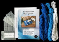 GEKNIPT Zakdoekhouder Blauw geblokt