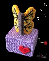 GEKNIPT Muziekdoosje Vlinder