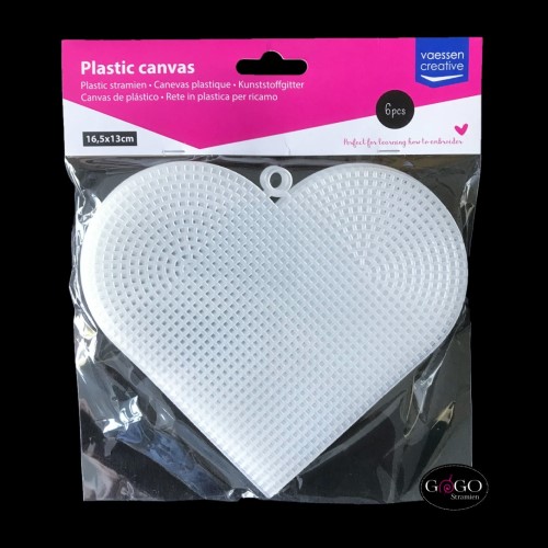 Plastic stramien hart groot 6 stuks