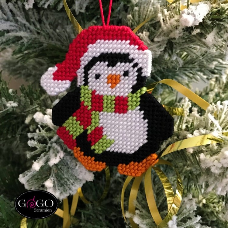 GEKNIPT Kerst pinguin (10-mesh)