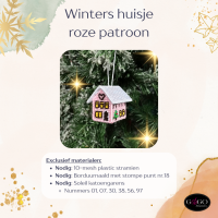 Winters huisje roze (10-mesh) patroon