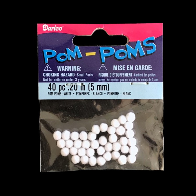 Pompons wit 5mm 40st